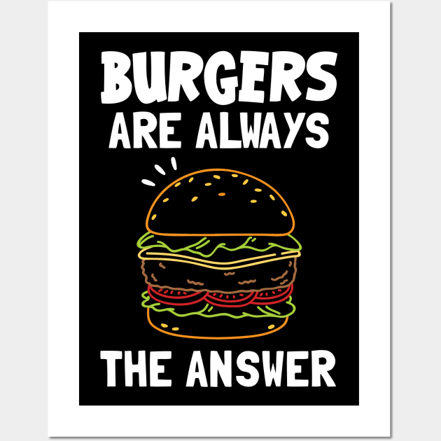 Burgers Are Always The Answer Wall Art by maxcode